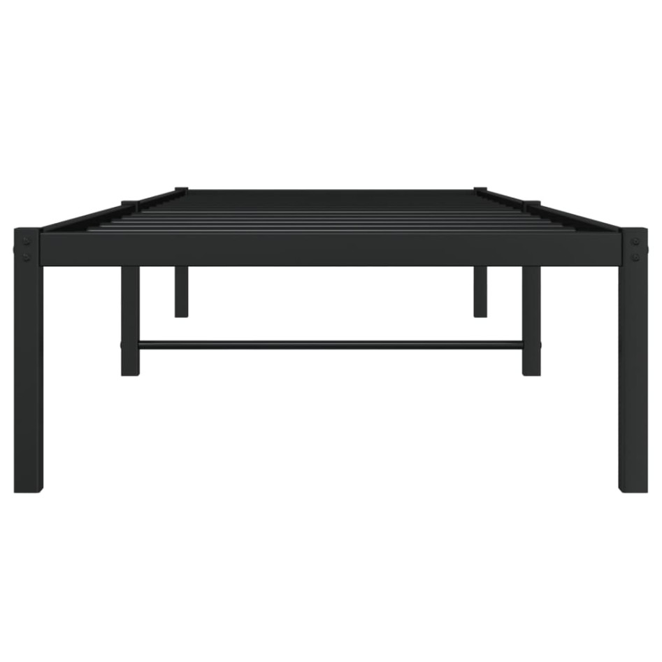 Estructura de cama de metal negro 80x200