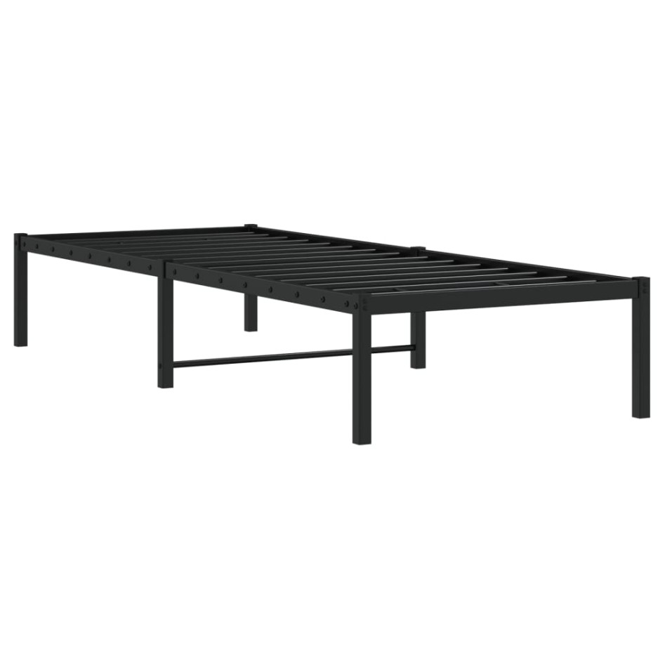 Estructura de cama de metal negro 80x200