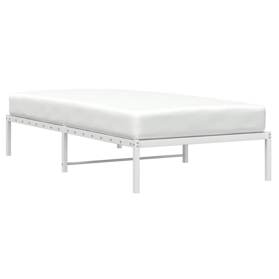 Estructura de cama sin colchón metal blanco 100x190