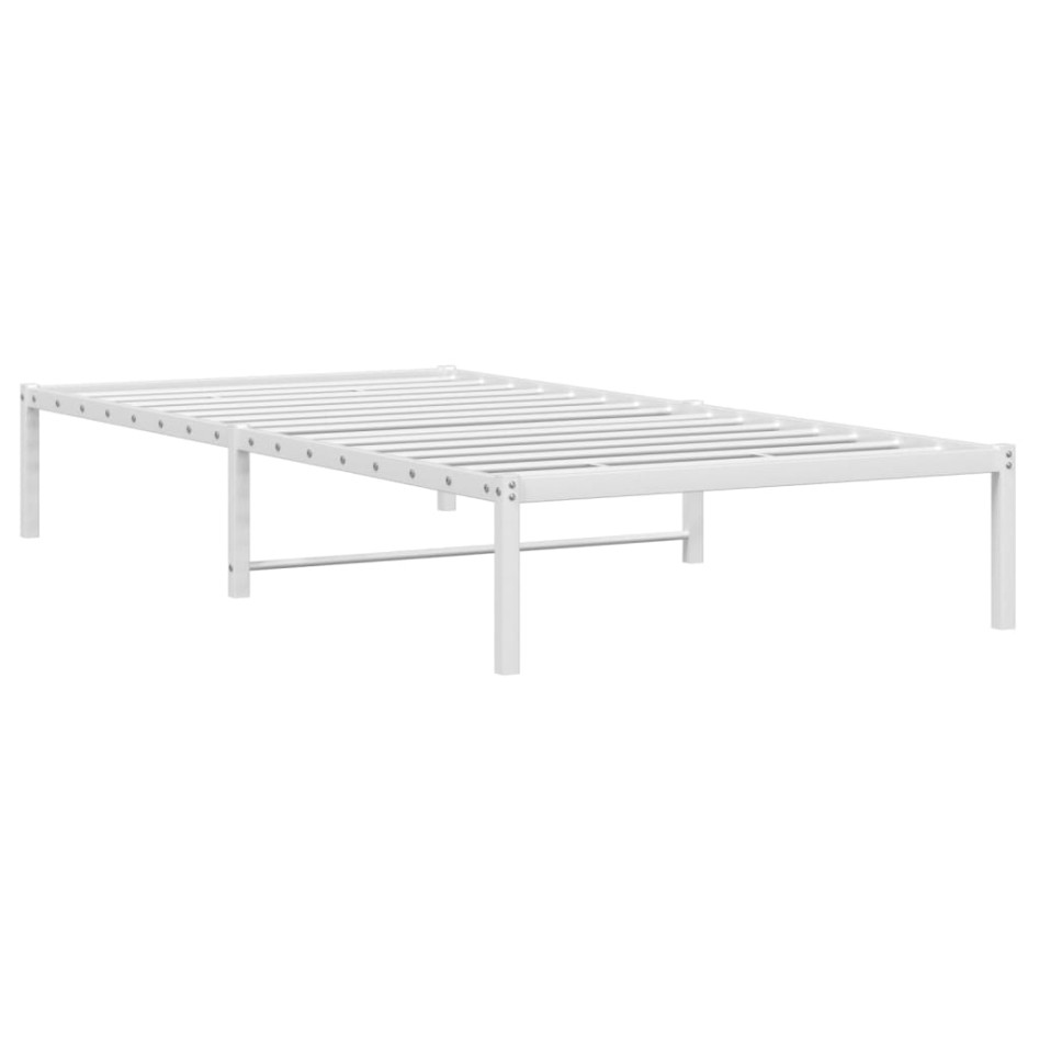 Estructura de cama sin colchón metal blanco 100x190