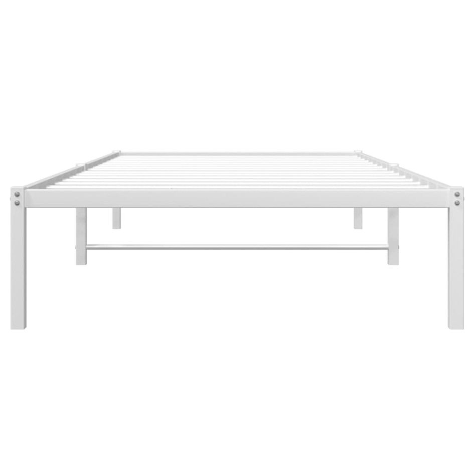 Estructura de cama sin colchón metal blanco 100x190