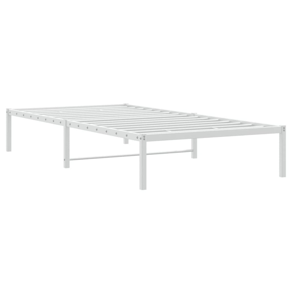 Estructura de cama sin colchón metal blanco 100x190