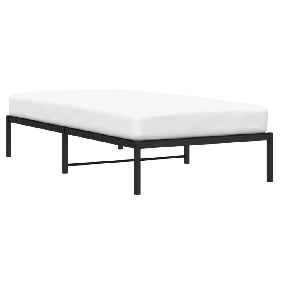 Estructura de cama sin colchón metal negro 100x200
