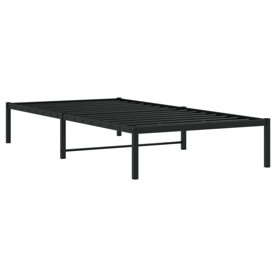 Estructura de cama sin colchón metal negro 100x200