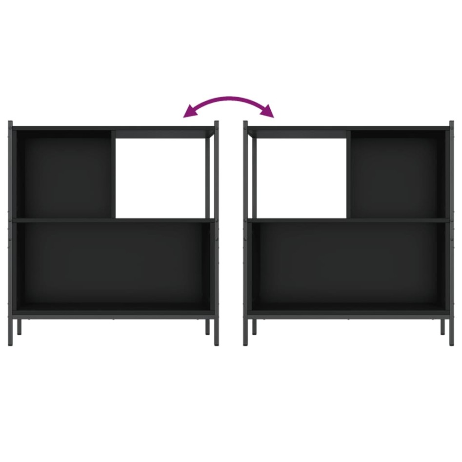 Estantería madera de ingeniería negro 72x28x77,5