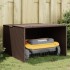 Caseta robot cortacésped ratán sintético marrón 86x90x52/57