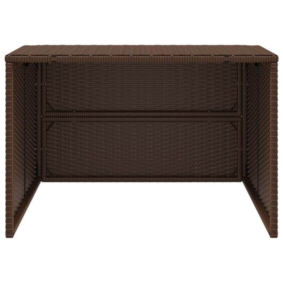 Caseta robot cortacésped ratán sintético marrón 86x90x52/57