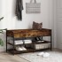 Banco zapatero madera ingeniería roble ahumado 100x42,5x50
