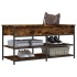 Banco zapatero madera ingeniería roble ahumado 100x42,5x50