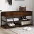 Banco zapatero madera de ingeniería marrón roble 100x42,5x50