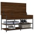Banco zapatero madera de ingeniería marrón roble 100x42,5x50