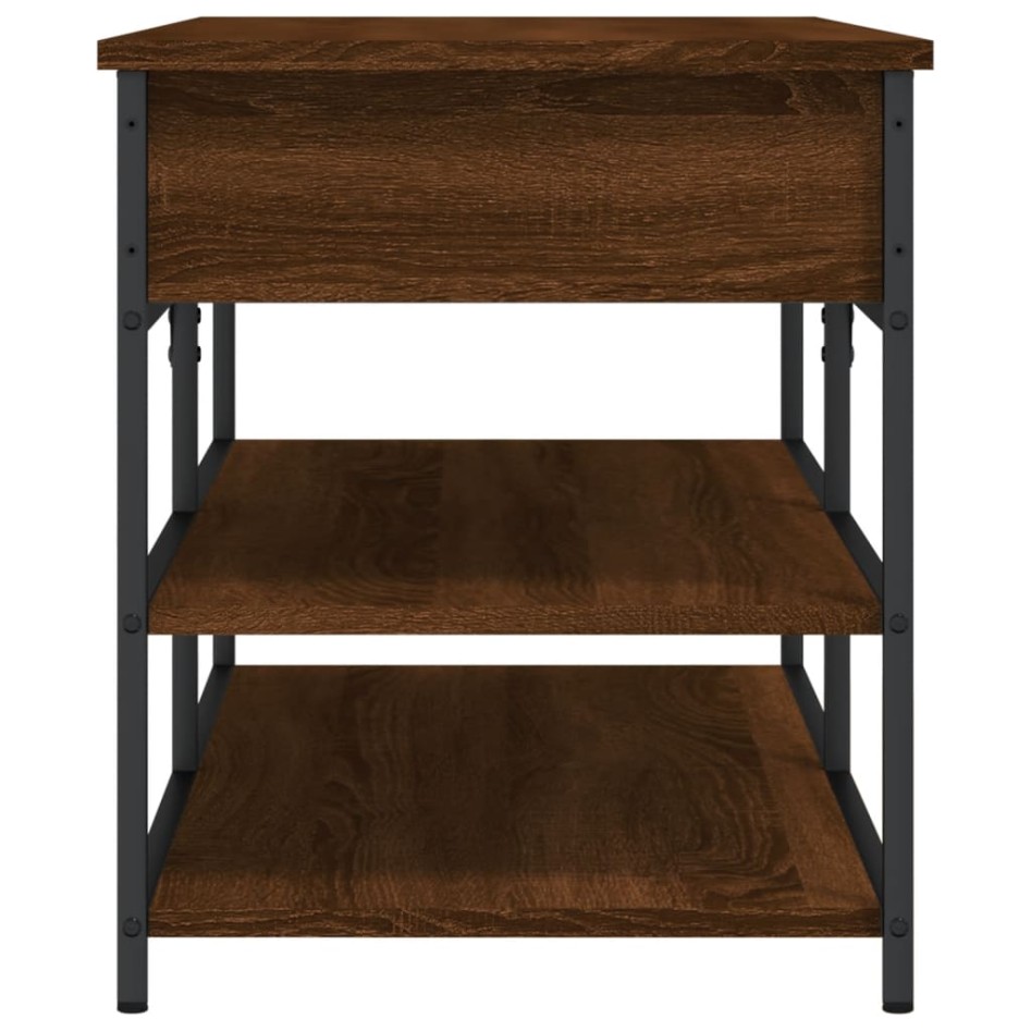 Banco zapatero madera de ingeniería marrón roble 100x42,5x50