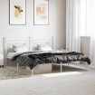 Estructura cama sin colchón con cabecero metal blanco 183x213cm