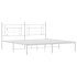 Estructura cama sin colchón con cabecero metal blanco