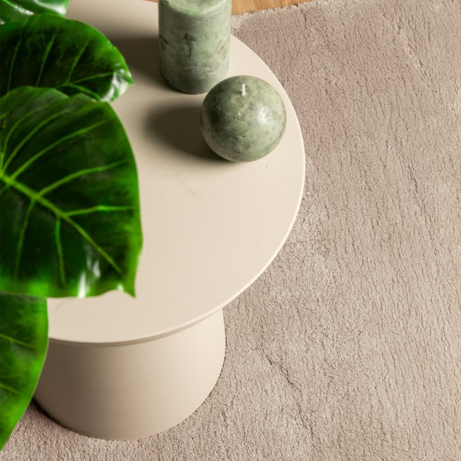 Alfombra de pelo corto suave lavable HUARTE arena 140x200