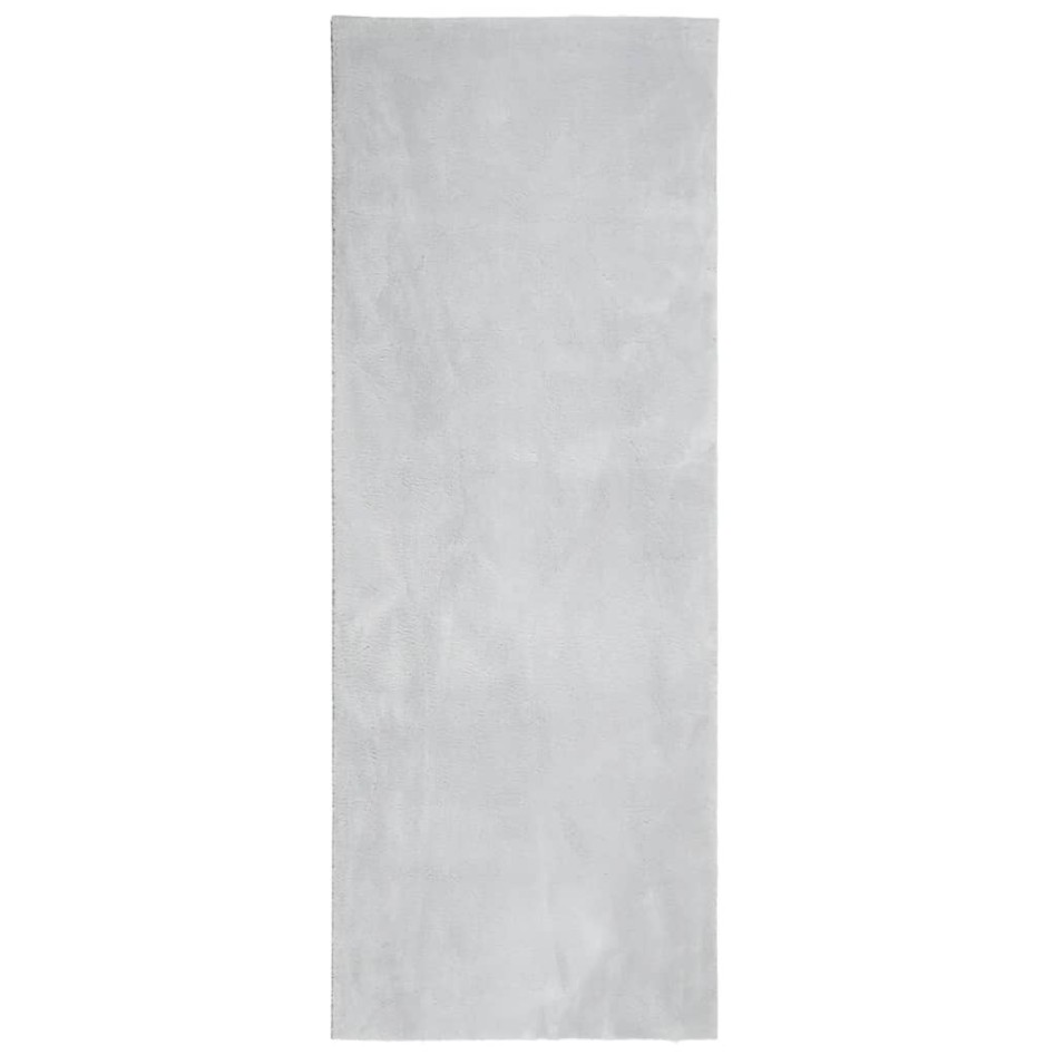 Alfombra de pelo corto suave lavable HUARTE gris 80x200