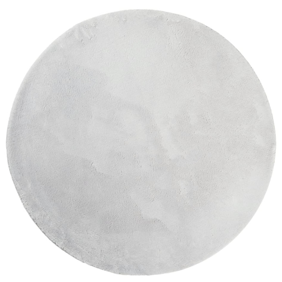 Alfombra de pelo corto suave lavable HUARTE gris Ø 160