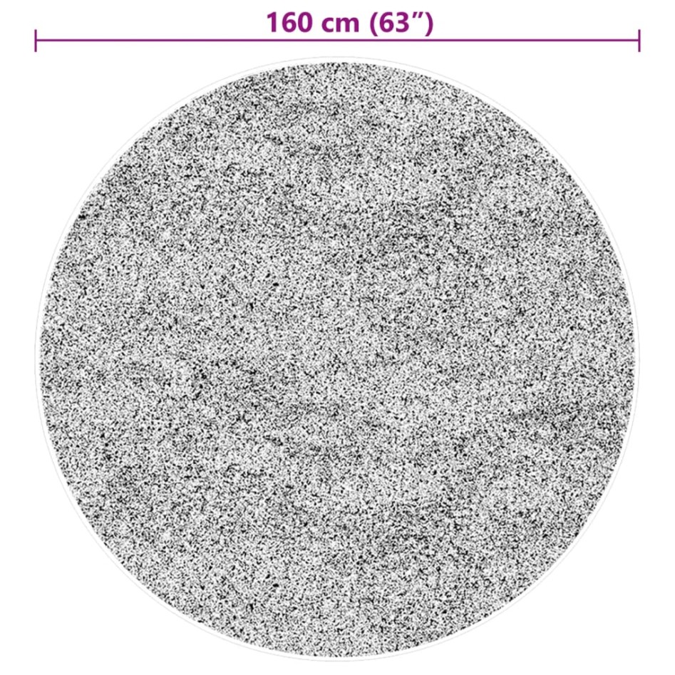 Alfombra de pelo corto suave lavable HUARTE gris Ø 160