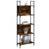 Librería de 5 estantes madera roble ahumado 60,5x24x166,5