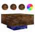 Mesa de centro con luces LED roble ahumado 55x55x31