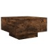 Mesa de centro con luces LED roble ahumado 55x55x31