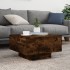 Mesa de centro con luces LED roble ahumado 55x55x31