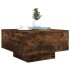 Mesa de centro con luces LED roble ahumado 55x55x31