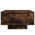 Mesa de centro con luces LED roble ahumado 55x55x31