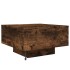 Mesa de centro con luces LED roble ahumado 55x55x31