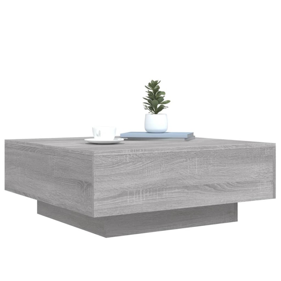 Mesa de centro madera de ingeniería gris Sonoma 80x80x31