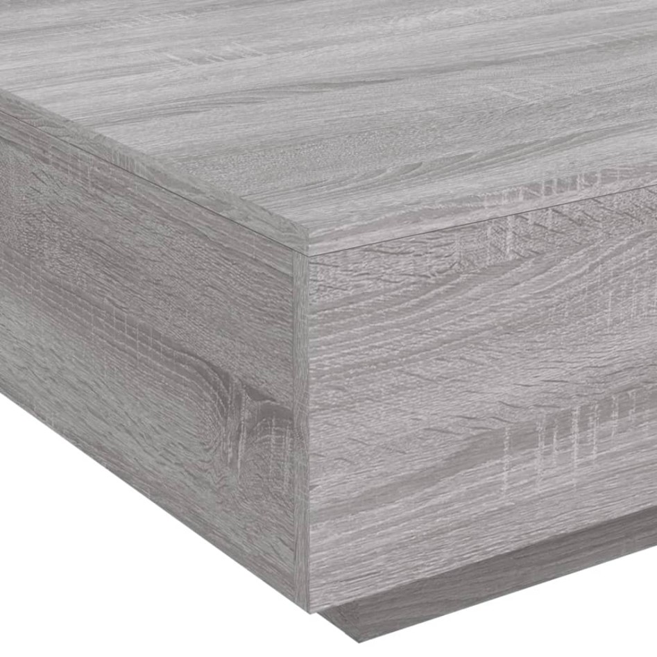 Mesa de centro madera de ingeniería gris Sonoma 80x80x31
