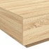 Mesa de centro con luces LED roble Sonoma 80x80x31