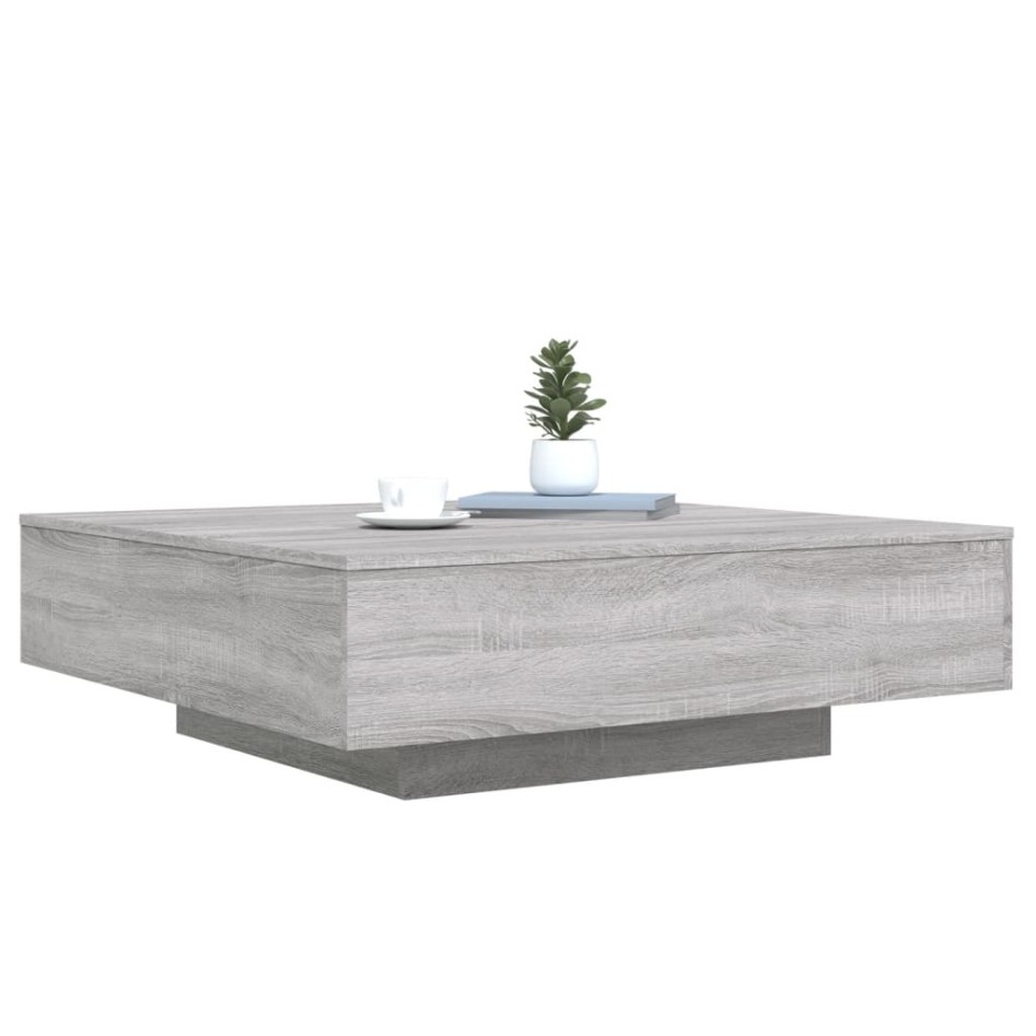 Mesa de centro madera de ingeniería gris Sonoma 100x100x31