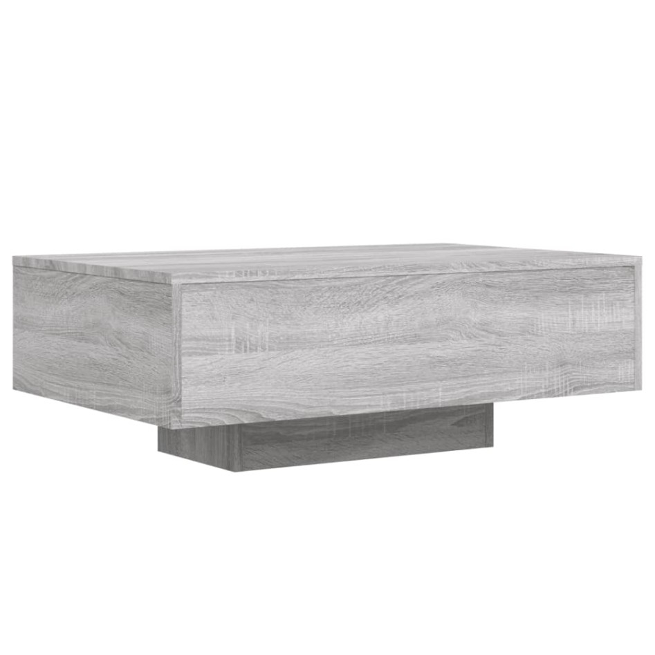 Mesa de centro con luces LED gris Sonoma 85x55x31