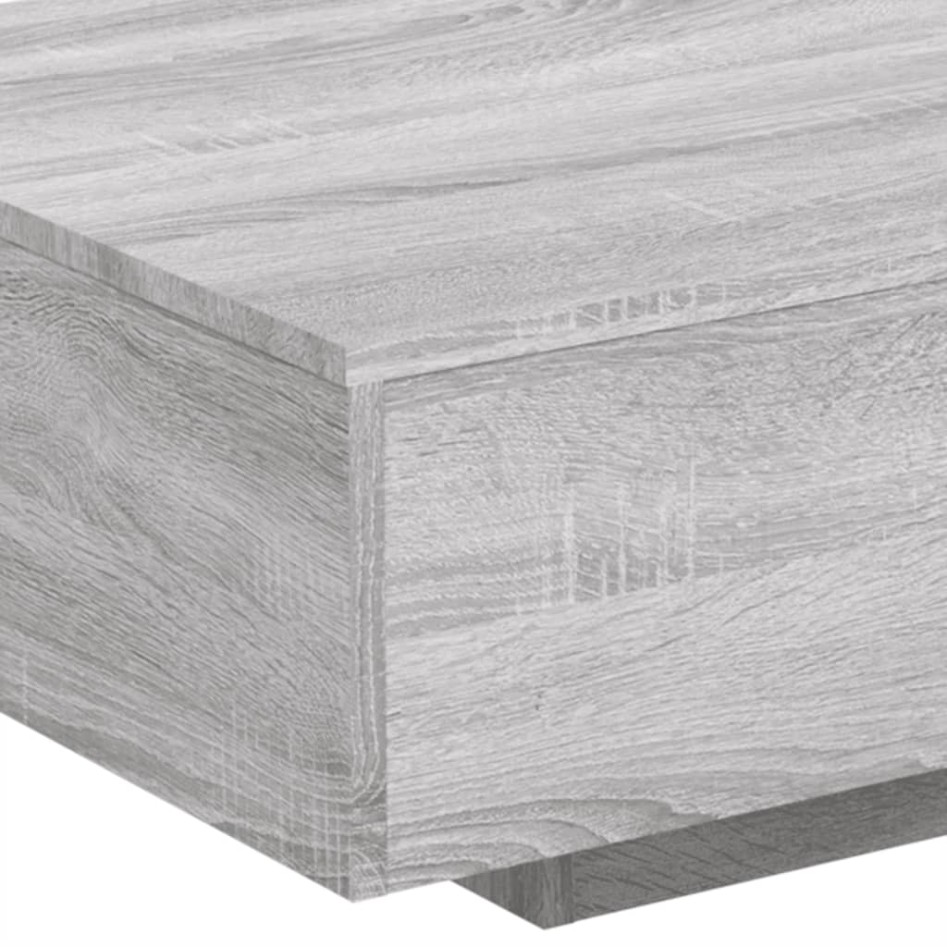 Mesa de centro con luces LED gris Sonoma 85x55x31