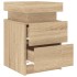 Mesita de noche con luces LED roble Sonoma 35x39x55