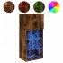 Mueble para TV con luces LED roble ahumado 40,5x30x90