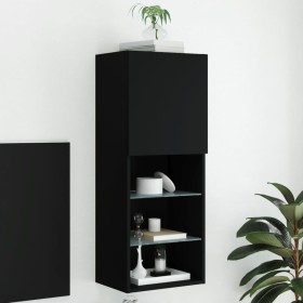 Mueble para TV con luces LED negro 40,5x30x102