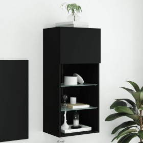 Mueble para TV con luces LED negro 40,5x30x90