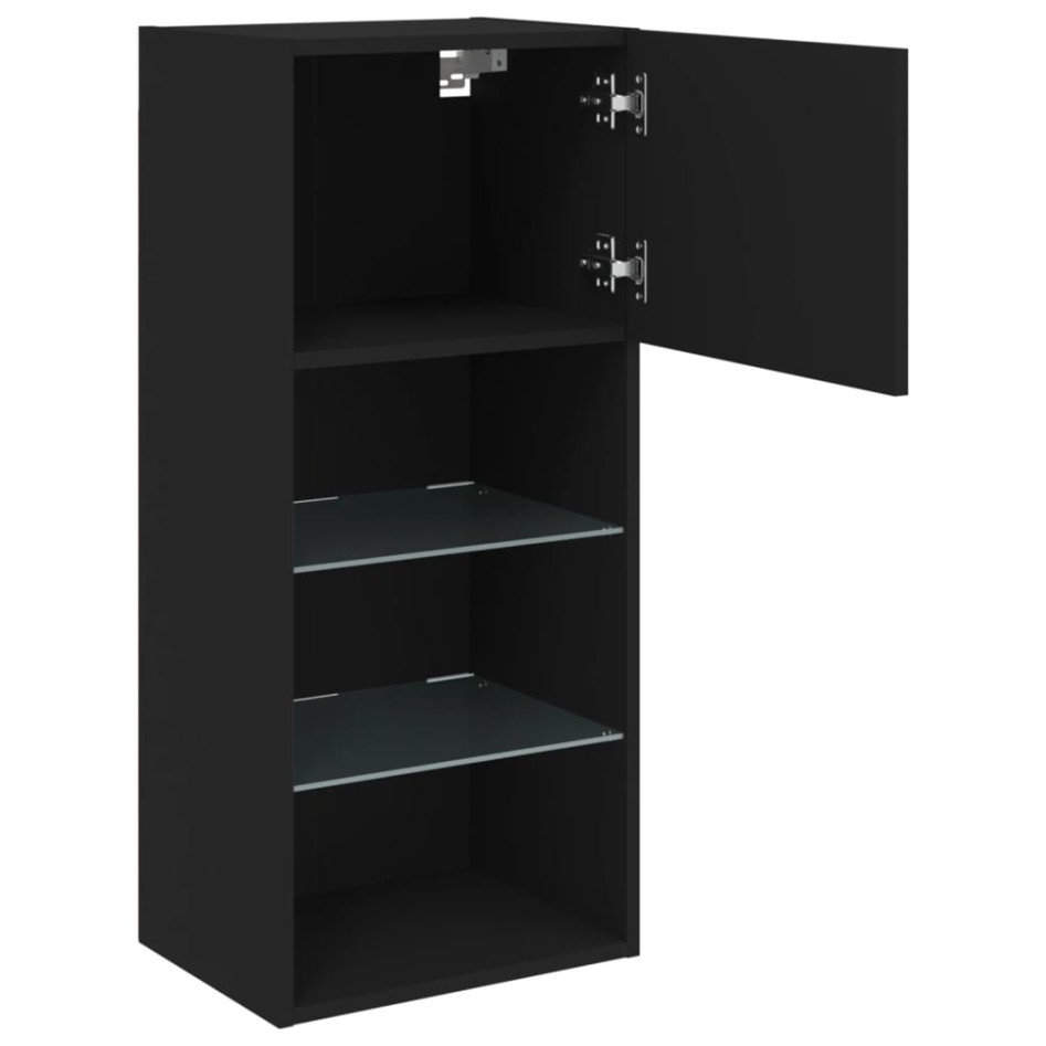 Mueble para TV con luces LED negro 40,5x30x90