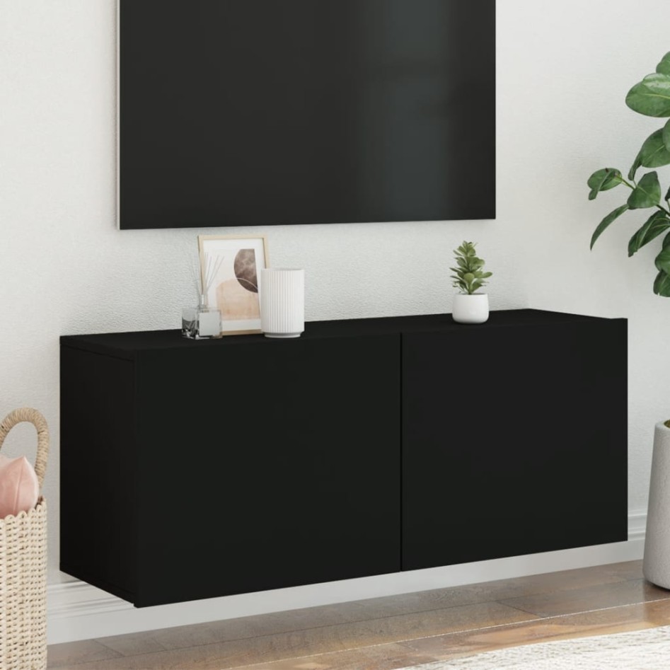 Mueble para TV de pared negro 100x30x41