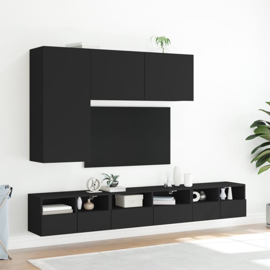 Mueble para TV de pared negro 100x30x41