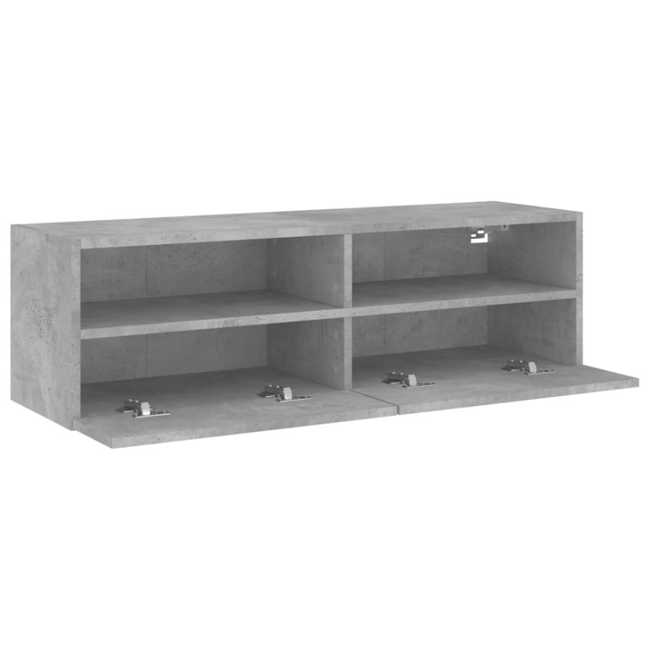 Mueble de pared TV madera ingeniería gris hormigón 100x30x30