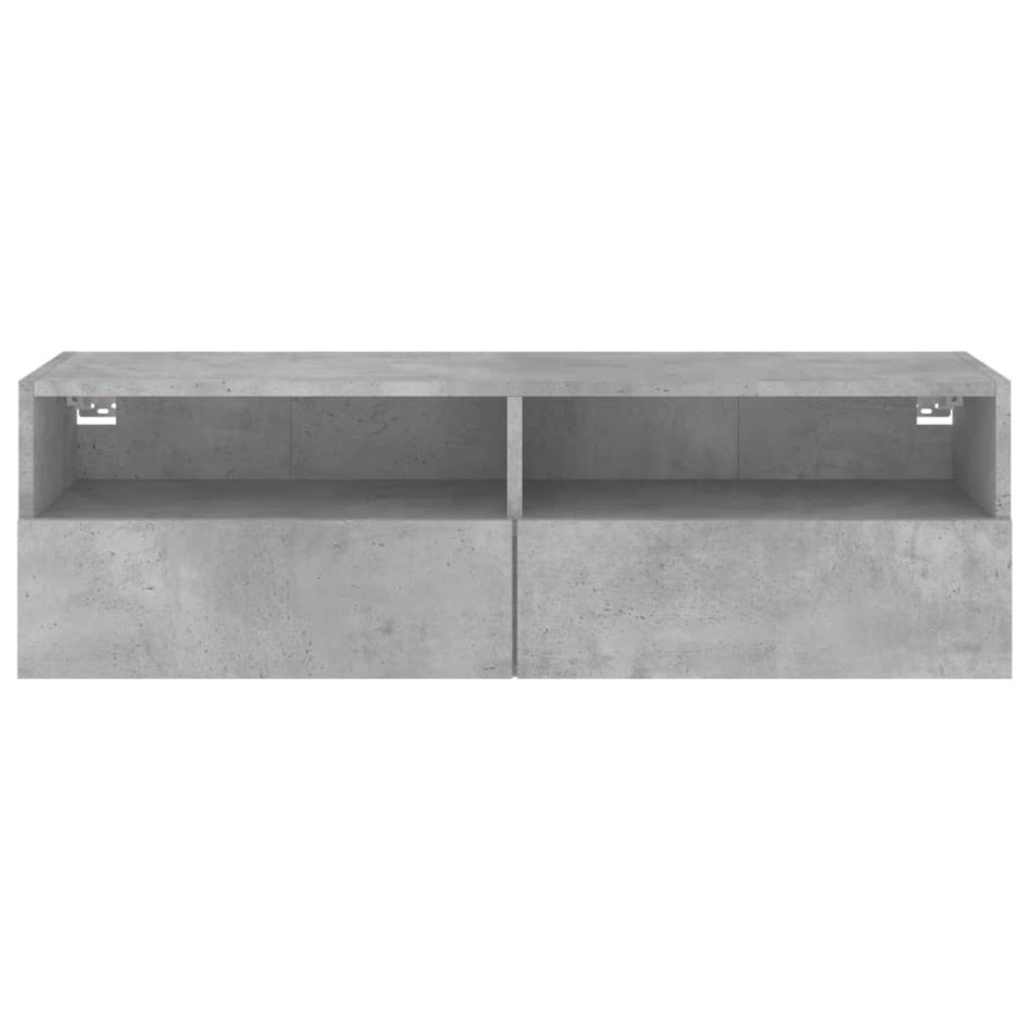 Mueble de pared TV madera ingeniería gris hormigón 100x30x30