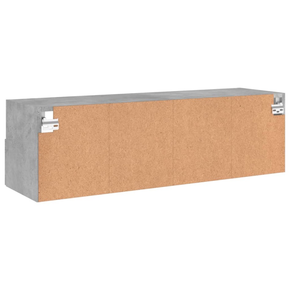 Mueble de pared TV madera ingeniería gris hormigón 100x30x30