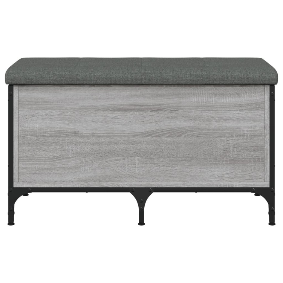 Banco con almacenaje madera ingeniería gris Sonoma 82x42x45