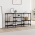 Mesa consola madera de ingeniería negra 160x29x80