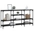 Mesa consola madera de ingeniería negra 160x29x80