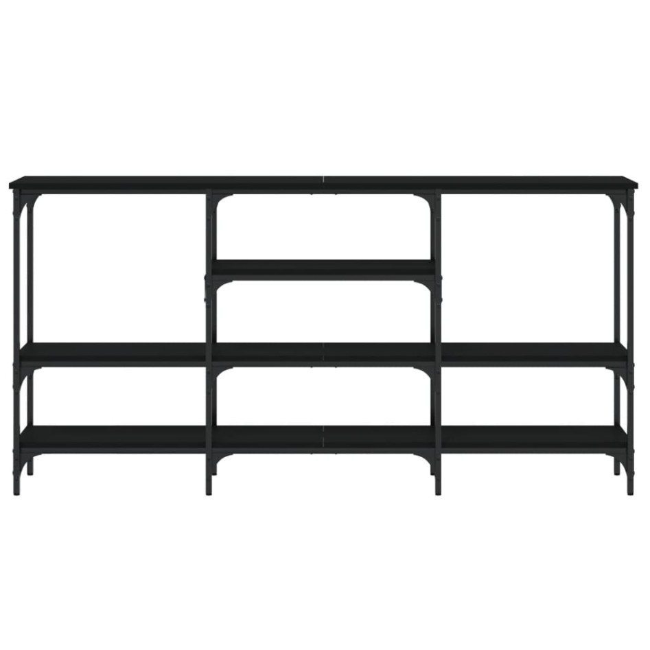 Mesa consola madera de ingeniería negra 160x29x80