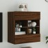 Mueble TV de pared con luces LED roble marrón 58,5x30x60,5